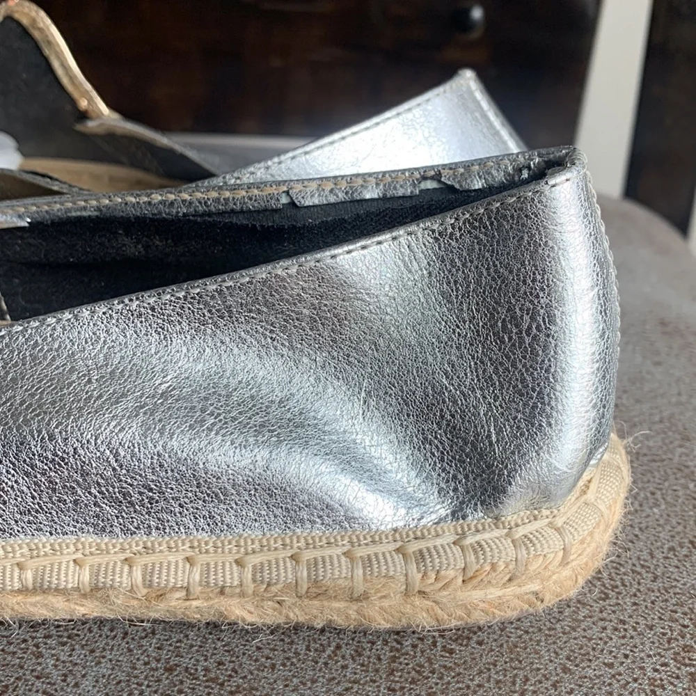Rebecca Minkoff Gavin Gold Silver Espadrilles Sz 6.5